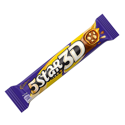 "Cadbury 5 star 3D Chocolate bars - 05pieces - Click here to View more details about this Product